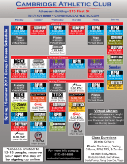 Printable Schedule - Cambridge Athletic Club