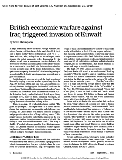 British Economic Warfare against Iraq Triggered Invasion of Kuwait