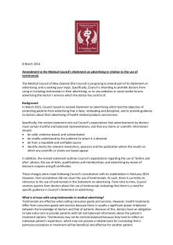 8 March 2016 Amendment to the Medical Council`s Statement on