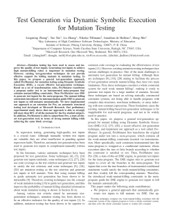 Test Generation via Dynamic Symbolic Execution for Mutation Testing
