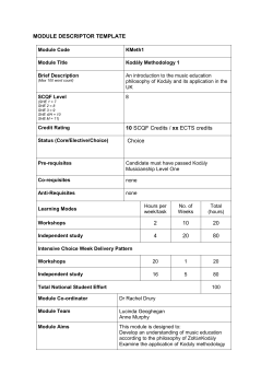 MODULE DESCRIPTOR TEMPLATE 10 SCQF Credits / xx ECTS
