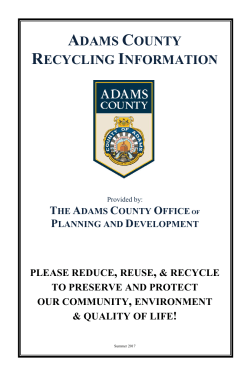 ADAMS COUNTY RECYCLING INFORMATION