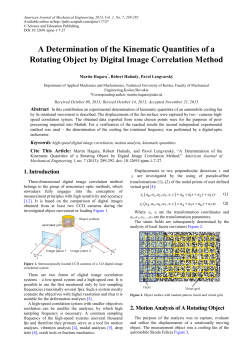 A Determination of the Kinematic Quantities of a Rotating Object by