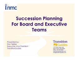Succession Planning For Board and Executive Teams