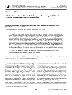 Childhood Leukemia in Relation to Radio Frequency
