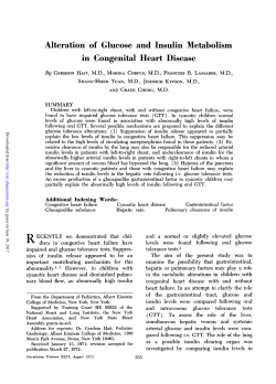 Alteration of Glucose andInsulin Metabolism