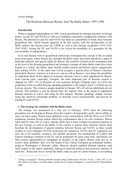 The Relations Between Russia And The Baltic States