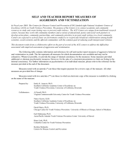 self and teacher report measures of - ACE-UCR