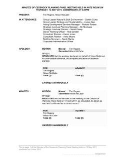 MINUTES OF CESSNOCK PLANNING PANEL MEETING HELD IN