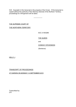 N.B. Copyright in this transcript is the property of the Crown. If this