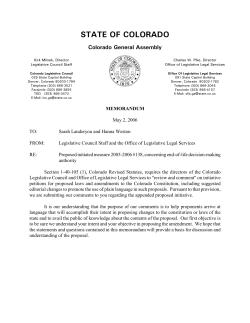 2005-2006 #138 - Colorado General Assembly