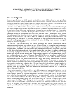 Rural-urban migration in China and Indonesia