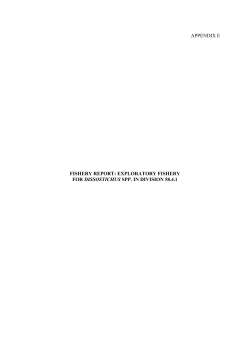 fishery report: exploratory fishery