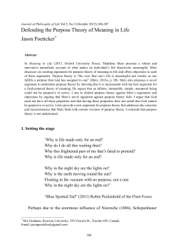 Defending the Purpose Theory of Meaning in Life