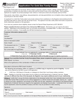 Application For Gold Star Family Plates