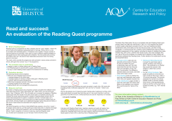 Read and succeed: An evalutaion of the Reading Quest programme