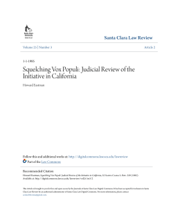 Squelching Vox Populi: Judicial Review of the Initiative in California