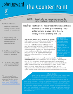 Health Care in Provincial Correctional Institutions
