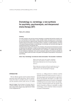 Dramatology vs. narratology: a new synthesis for psychiatry