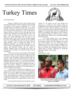 Turkey Times - Lenape Indian Tribe of Delaware