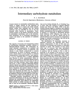 Intermediary carbohydrate metabolism