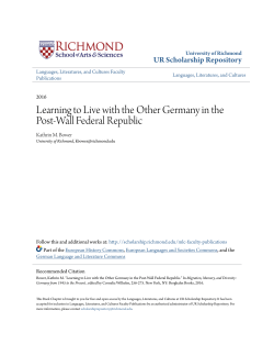 Learning to Live with the Other Germany in the Post