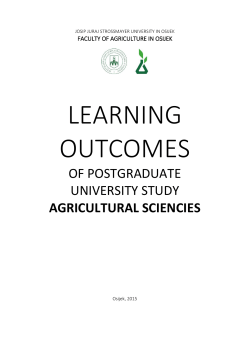 Learning outcomes of postgraduate university study Agricultural