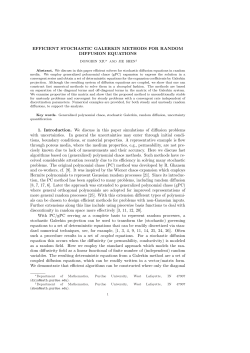 EFFICIENT STOCHASTIC GALERKIN METHODS