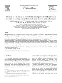 The role of personality in comorbidity among anxiety and depressive