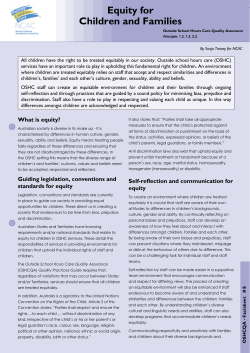 Equity for Children and Families
