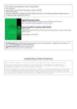 Applied Economics Letters Lunar seasonality in precious metal