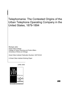 Telephomania: The Contested Origins of the Urban Telephone
