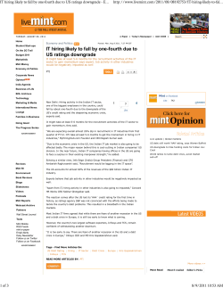 IT hiring likely to fall by one-fourth due to US ratings downgrade