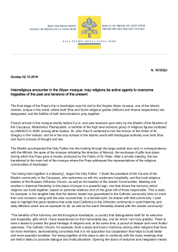 Interreligious encounter in the Aliyev mosque: may religions be