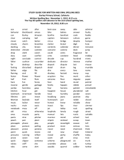 Spelling Bee list - Ecomet Burley, Sr. Primary School