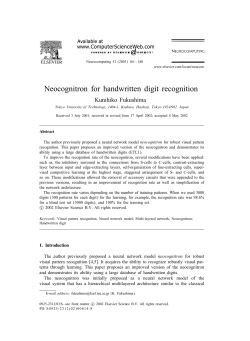 Neocognitron for handwritten digit recognition