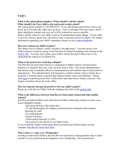 FAQ`s - Revere Public Schools