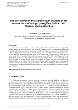 Effect of ethrel on the starch sugar changes of off