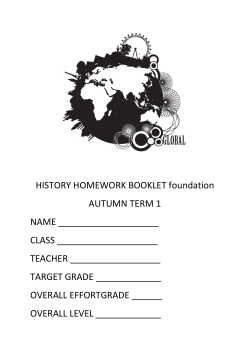 HISTORY HOMEWORK BOOKLET foundation AUTUMN TERM 1