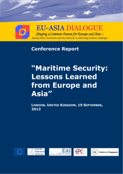 Maritime Security: Lessons Learned from Europe and Asia