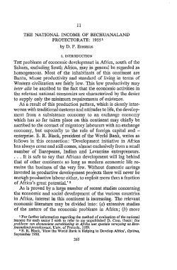 The National Income of Bechuanal and Protectorate