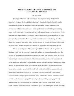 architectures of crisis in blindess and synecdoche