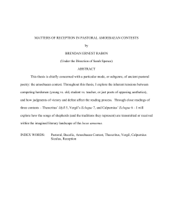 MATTERS OF RECEPTION IN PASTORAL AMOEBAEAN