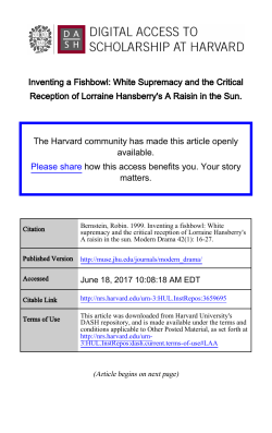 Bernstein Hansberry - Digital Access to Scholarship at Harvard