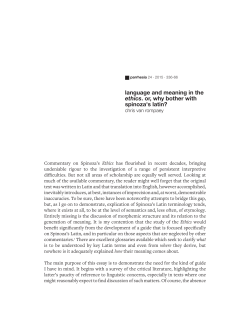 language and meaning in the ethics. or, why bother with spinoza`s