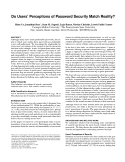 Do Users` Perceptions of Password Security Match Reality?