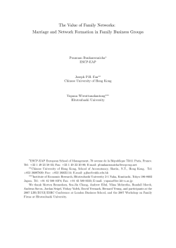 Marriage and Network Formation in Family Business Groups