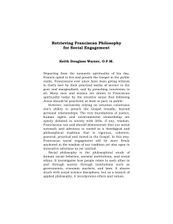 Retrieving Franciscan Philosophy for Social