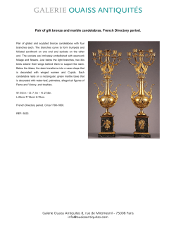 Pair of gilt bronze and marble candelabras. French Directory period.