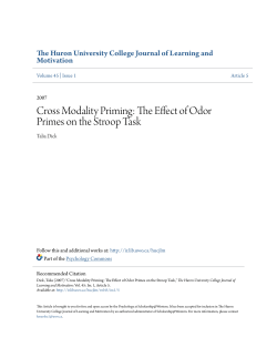 Cross Modality Priming: The Effect of Odor Primes on the Stroop Task